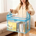 thumbnail image 1 of 1PC 15"×9.4"×12.6" Clear Plastic Storage Box with Zipper, Foldable Waterproof Organizer Bin with Handles(Blue), 1 of 9
