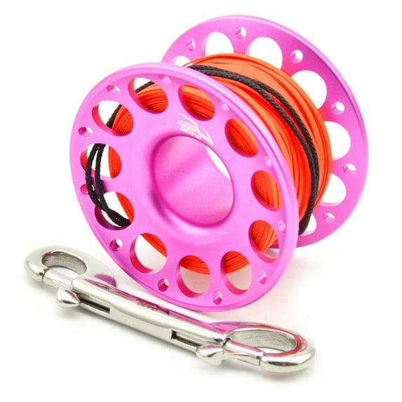 1PC 15M/30M Scuba Diving Aluminum Alloy Spool Finger Reel With Stainless Steel Double Ended Hook Equipment Cave Dive Diving Gear