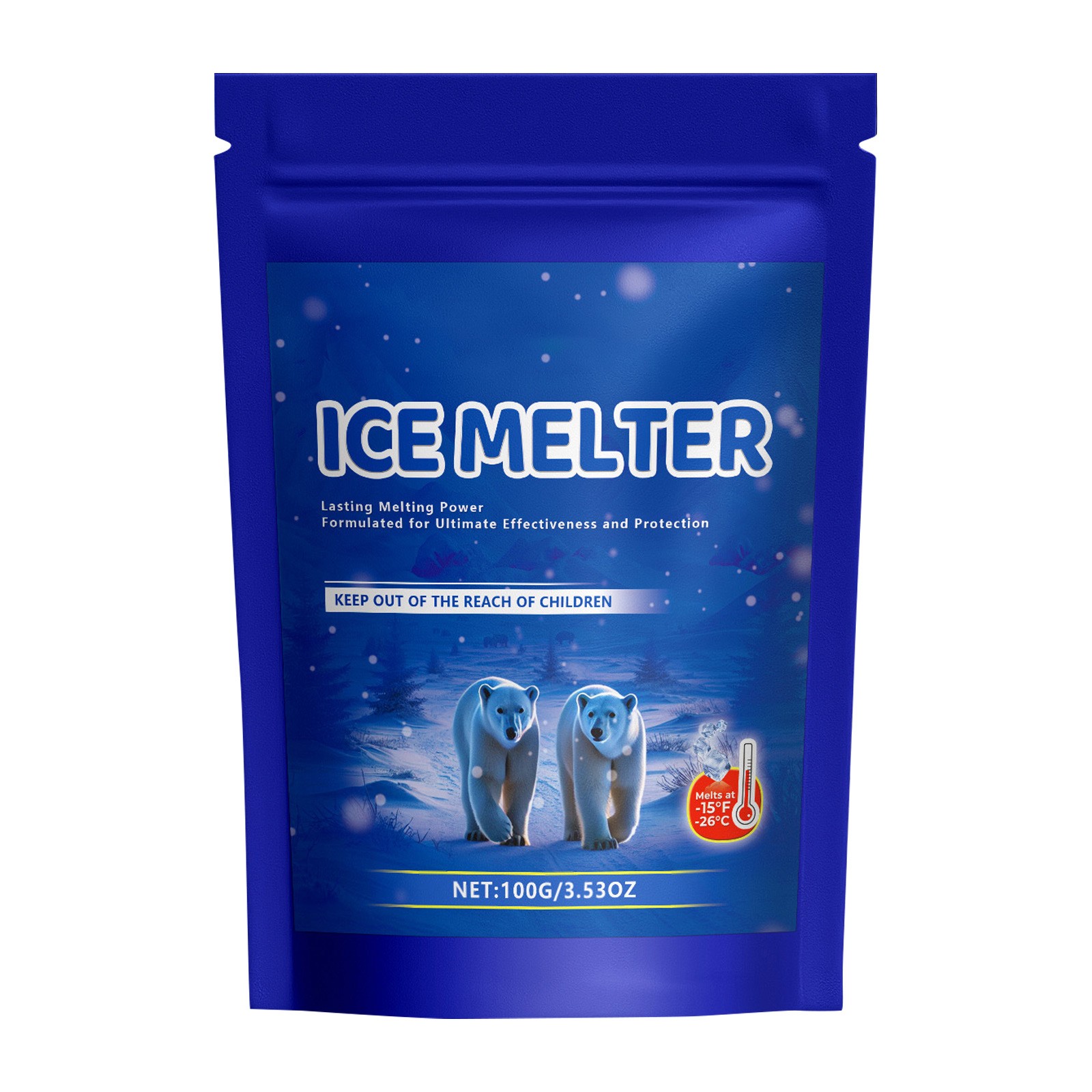 1PC 20 lb Ice Melt Salt Safe for Concrete, Effective Snow Removal Up to -15°F, Ideal for Sidewalks & Driveways