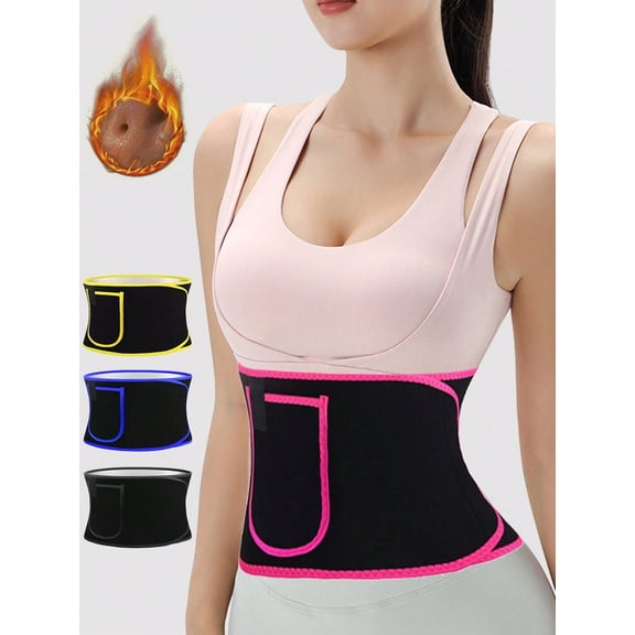1PC 2026 Summer New Waist Protection Silver Ion Sweating Waist Belt, Sports Fat Burning Running Shaping Belt Yellow