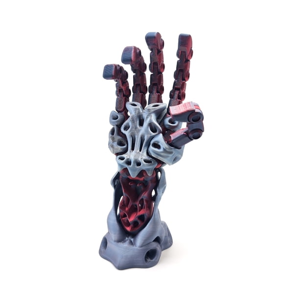 1PC 22CM 3D printed cyberpunk mechanical hand figurine, full-joint movable model, desktop stand, hanging rack, gift