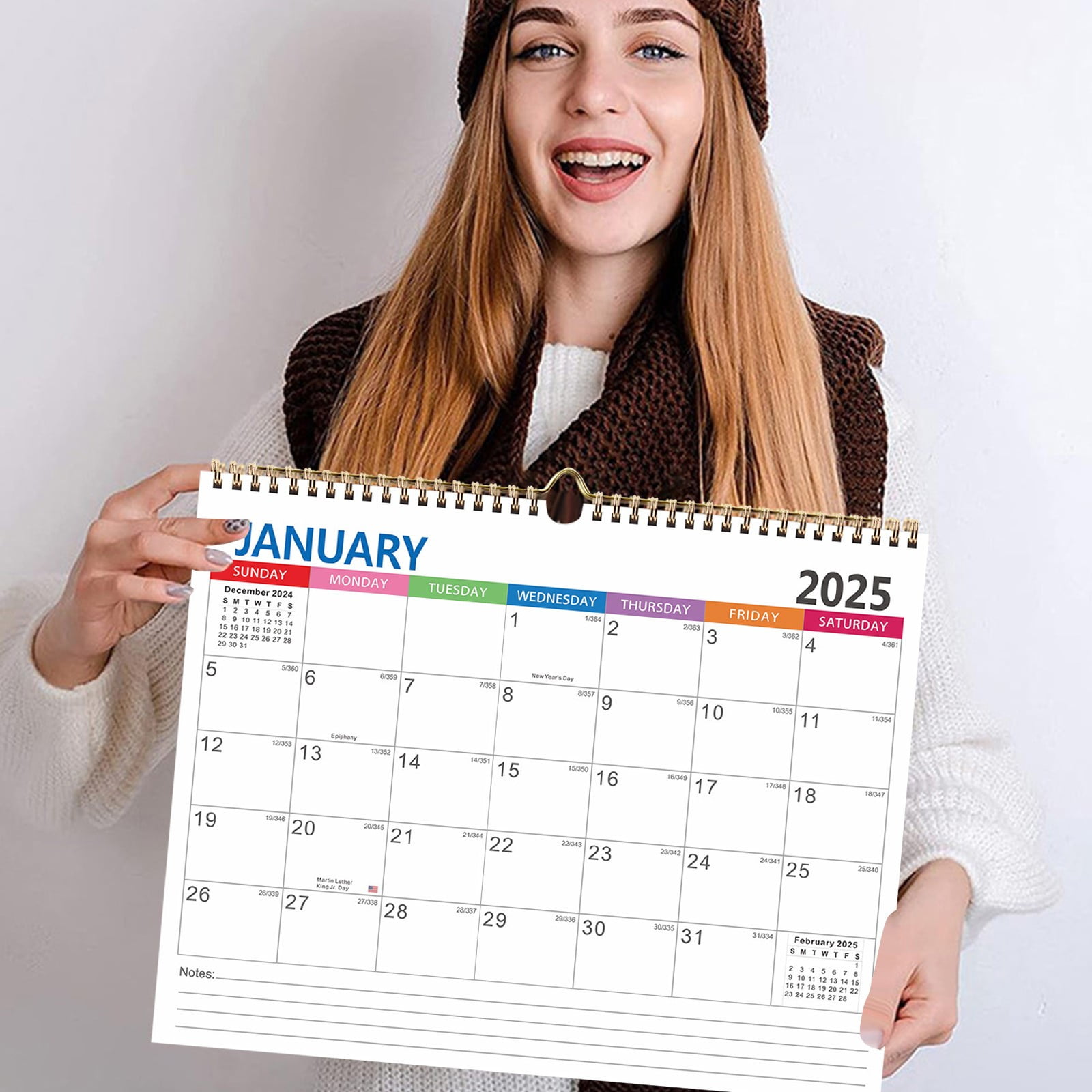 1PC 25 Year English Calendar Simplified Edition 2025 Wall Calendar 18