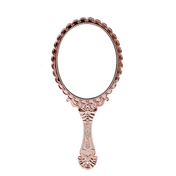 1PC/2PCS Women Hand Held Mirror, Vintage Embossed Flower Portable ABS Hand Held Makeup Mirror