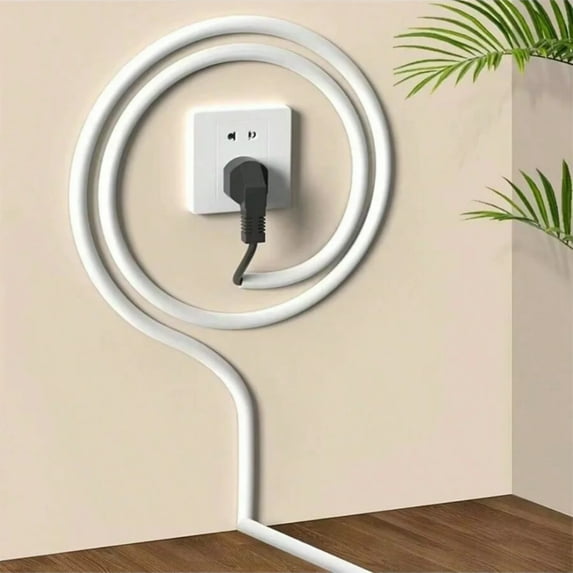 1PC 2m/78.74inch Cord Management Channel,Invisible Decorative Wire Cover, Anti-Step Protector, Adhesive Soft Cable Racew