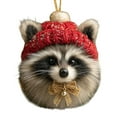 thumbnail image 1 of 1PC 3.15Inch Woodland Creature Christmas Ornaments,Cozy Forest Animal Acorn Decor,Rustic 2D Acrylic Hanging Figurines for Xmas Tree,Nature-Themed Home Party Décor for Animal Lovers & Families, 1 of 3