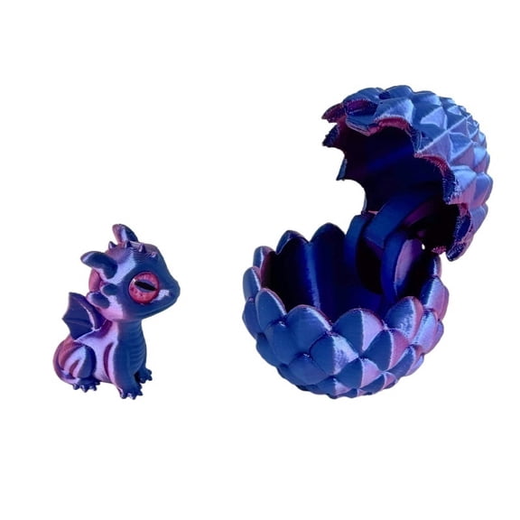 1PC 3.2CM Dragon + 4.5CM Shell 3D Printed Plastic Handicrafts For Easter And Christmas Decorations Of Dragon Eggs And Baby Dragons