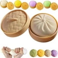 thumbnail image 1 of DkinJom Mystery Bao Bun Stress Ball with Steamer Box, White (1 Piece), 1 of 10