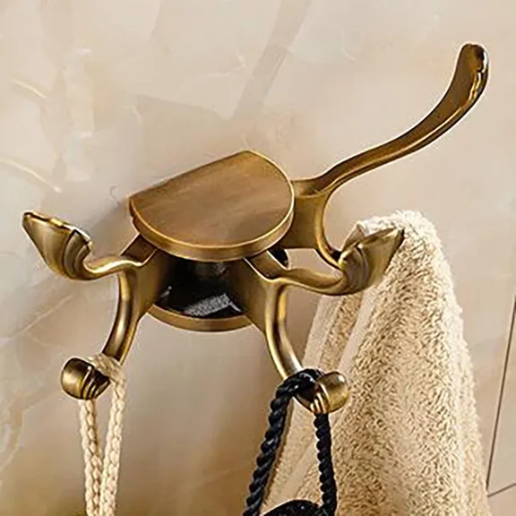 1PC 3 Hooks Rotatable Hanging Robe Hooks Wall Mounted Aluminum Alloy Coat Hanger Hook Bathroom Towel Clothes Bath Ball Rack
