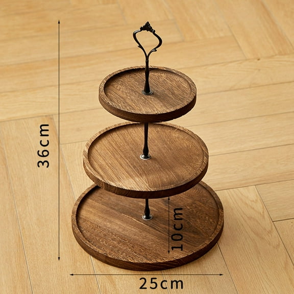 1PC 3-Layer/3-Layer Wood Cake Stand Wooden Fruit Tray Dessert Table Decoration For Birthday Wedding Party Decor Cupcake Plates