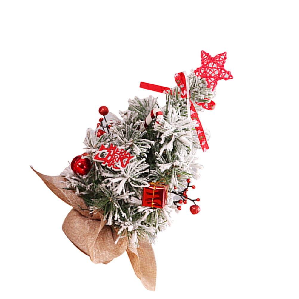 1PC 30CM Christmas Tree Desktop Decor Mini Flocking Christmas Tree