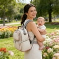 thumbnail image 1 of 1PC 30cm Double Layer Insulated Mom Backpack - Portable Baby Bag for Breast Milk, Diapers & Baby Essentials (Pink), 1 of 7