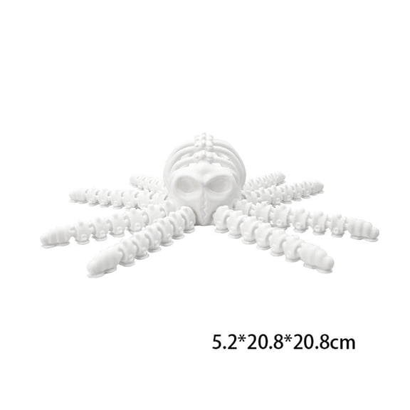 1PC 3D Octopus Skeleton Movable Joint Halloween Desktop Ornament Animals Living Room Home Office Craft Printed Christmas Gifts