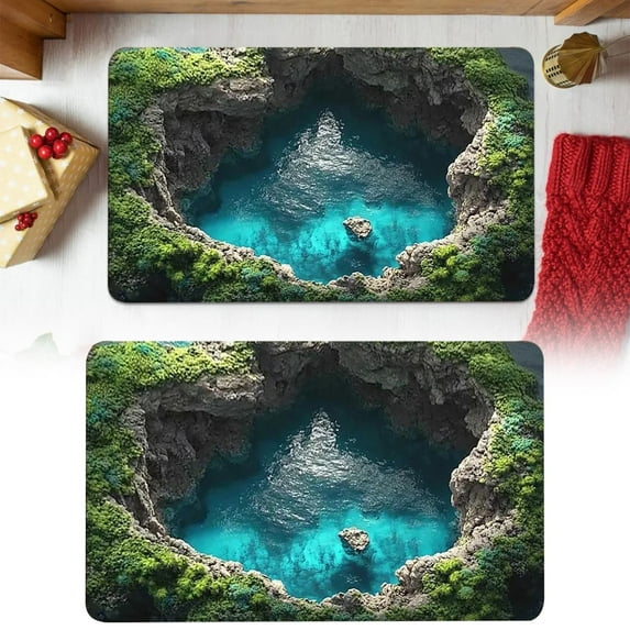 1PC 3D Optical Illusion Rug - Multi-Size Bottomless Hole Design Area Rug for Living Room/Bedroom/Playroom Floor Decor - 60x90m （B）