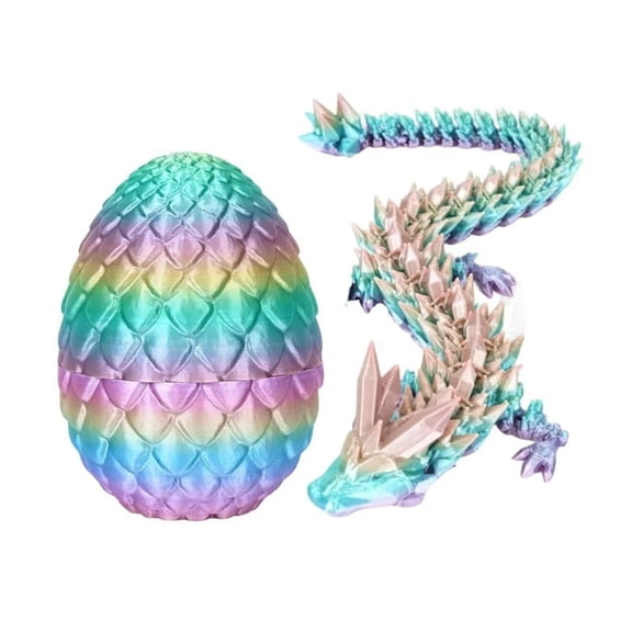 1PC 3D Printed Dragon Egg Action Figure Dragon Full Articulated Dragon Modle Movable Rotatable Articulated Desktop Ornament