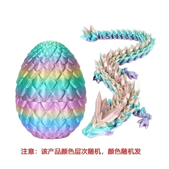 1PC 3D Printed Dragon Egg Action Figure Dragon Full Articulated Dragon Modle Movable Rotatable Articulated Desktop Ornament