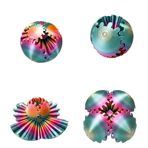 1PC 3D Printed Gear Ball Spin Ball Decompression Gear Ball Fingertip Relieve Anxiety Rotating  Home Decoration Ball Gift