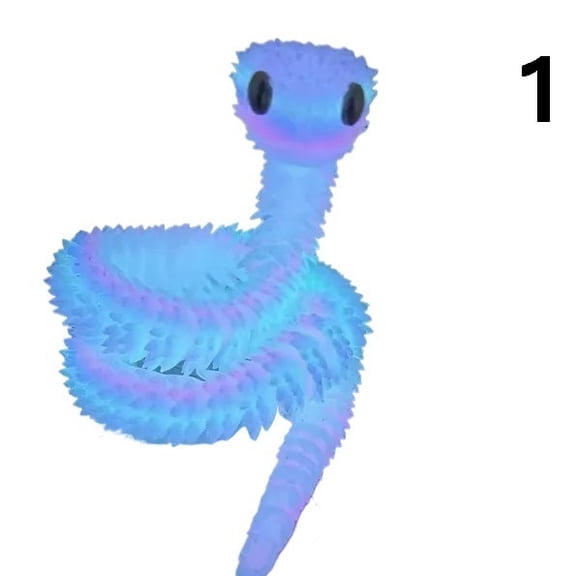 1PC 3D Printed Snake Viper With Movable Jointed Figurine Toy Animal Model For Desk Decorations Present Funny Prop Notify Customer Service Of Color/product Number; Else, Color Assigned Randomly.