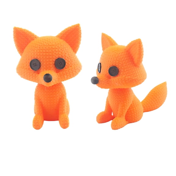 1PC 3D printed knitted fox toy, simulated ornament decoration, multi-color 3D printing technology