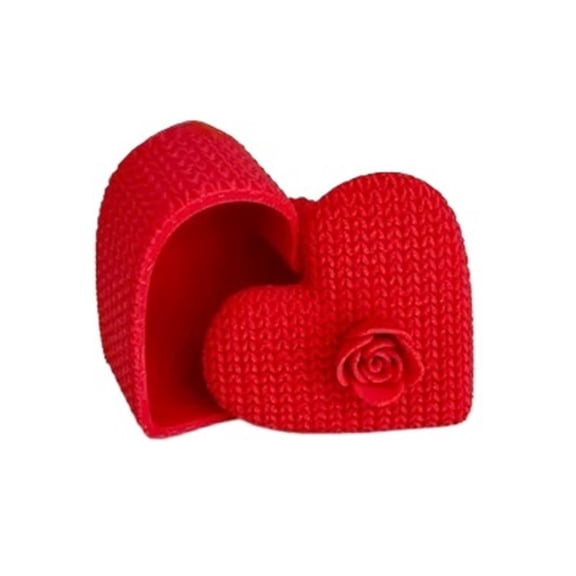 1PC 3D printed knitted love storage box with flowers