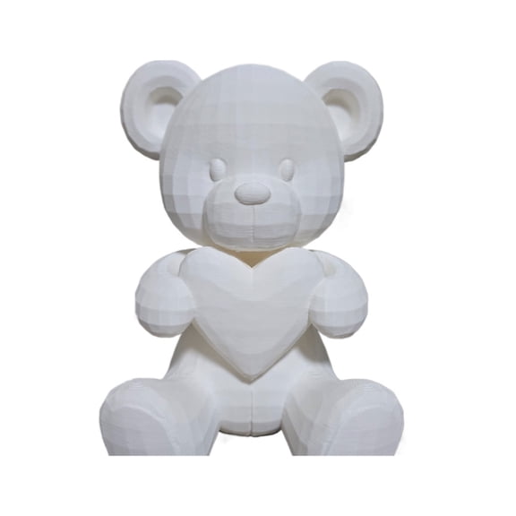 1PC 3D printing of bear statue holding a heart