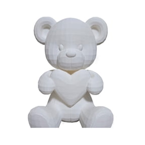 1PC 3D printing of bear statue holding a heart