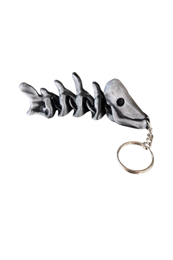 1PC 3D printing of fish bone keychain with movable joints
