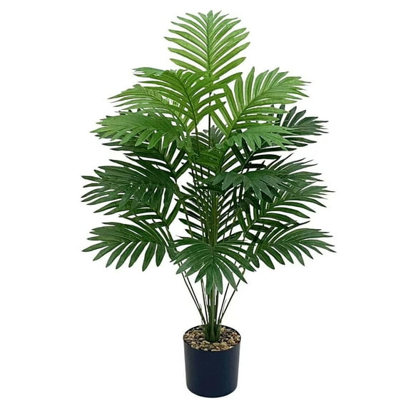 1PC 3FT Large Artificial Plants Fake Palm Tree Tropical Palm Leaves Faux Palm Plants Tall Tree Indoor Real Touch Plastic Monstera Leaves for Home Garden Outdoor Office Decor (Pot isn't included)