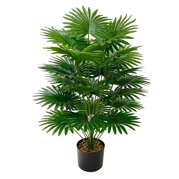 1PC 3FT Large Artificial Plants Fake Palm Tree Tropical Palm Leaves Faux Palm Plants Tall Tree Indoor Real Touch Plastic Monstera Leaves for Home Garden Outdoor Office Decor (Pot isn't included)