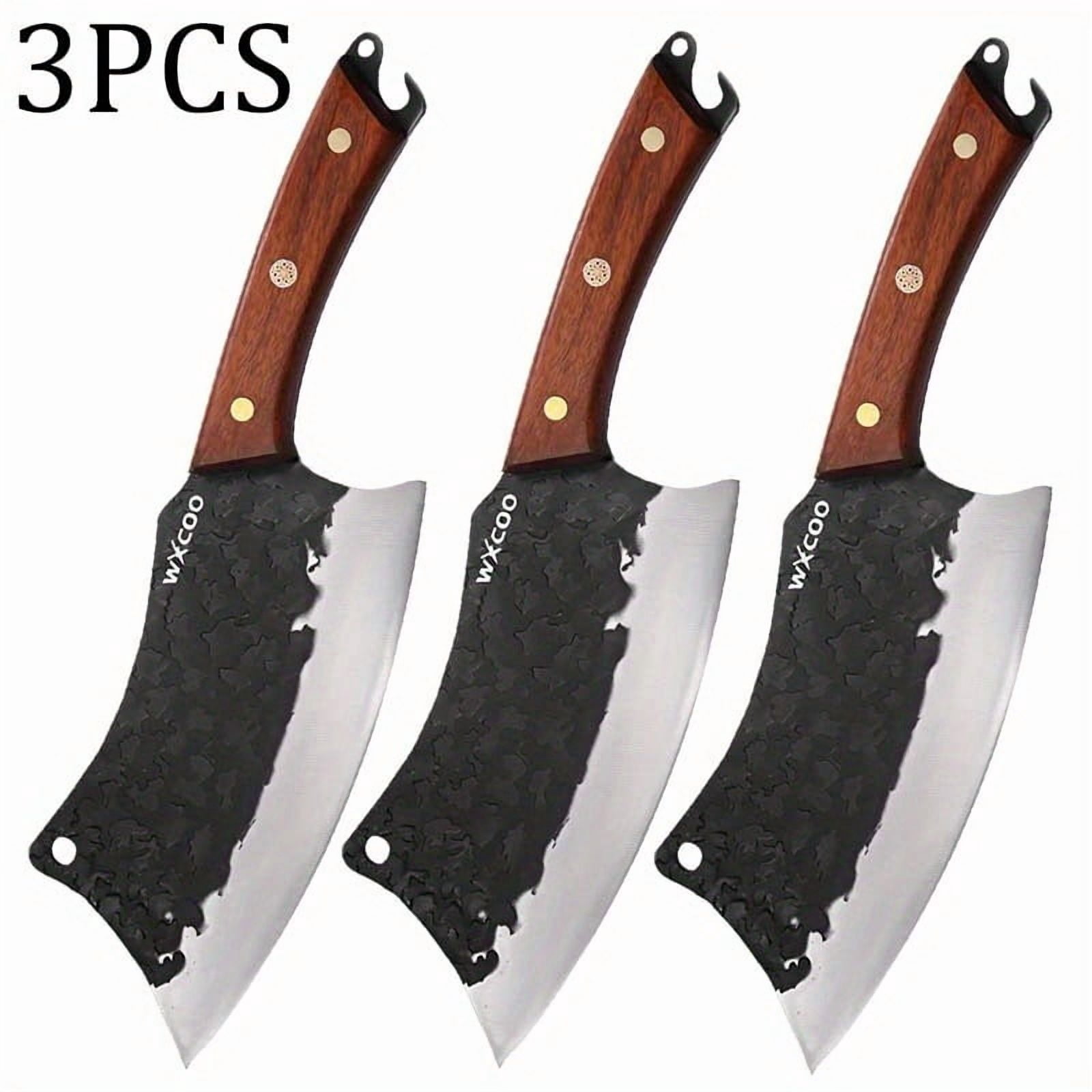 1PC/3PCS High Carbon Steel Boning Knife Meat Cleaver Sharp Handmade Forged Knife Multipurpose Knife Barbecue Knife Knife Vegetable Chopper High Quality Cutting Knife Utility Knife for Cooking