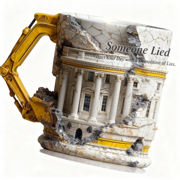 1PC 4.13Inch Someone Lied Demolition Mug - 3D Excavator Shape Ceramic Coffee Cup With Handle, Funny Construction Themed Novelty Gift for Office, Home & Daily Use