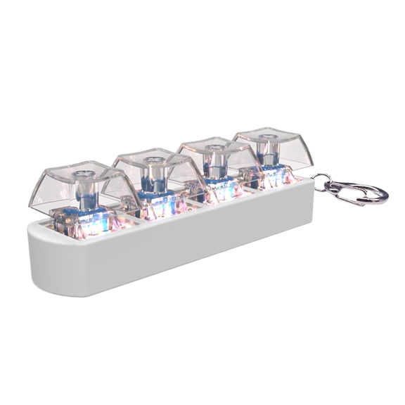 1PC 4-Key LED Light Keyboard Clicks Toy Keycap Tester For Stress Relief And Sensory Play Keychain Gift