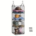 1PC 4 Tier Stackable Wire Storage Baskets Metal Storage Shelves with ...