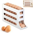 thumbnail image 1 of 1PC 4 Tiers Egg Storage for Fridge 4-Tier Tilted Design Egg Storage Automatic Scrolling Transparent Egg Rack Holder 4 Tiers Egg Trays Space-Saving Egg Dispenser Holder for Fridge, Kitchen, 1 of 5