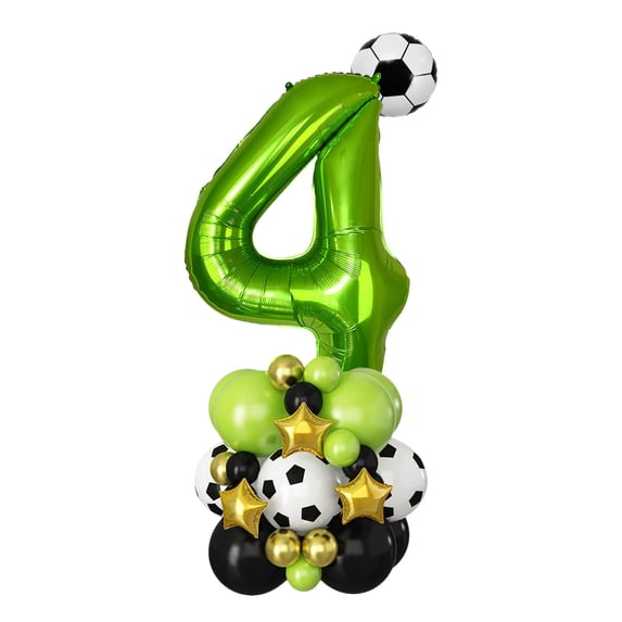1PC 40 Inch Green Football Number 4 Foil Balloon, Themed Birthday Decor for Sports Party
