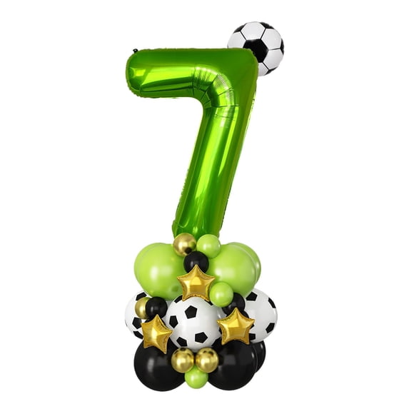 1PC 40 Inch Green Football Number 7 Foil Balloon, Themed Birthday Decor for Sports Party