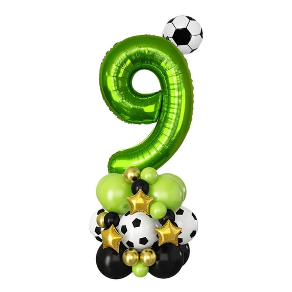 1PC 40 Inch Green Football Number 9 Foil Balloon, Themed Birthday Decor for Sports Party