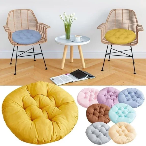 1PC 40cm Round Seat Cushion Decorative Indoor Outdoor Solid Color Thick Chair Pad Car Sofa Tatami Floor Pillow for Living Room