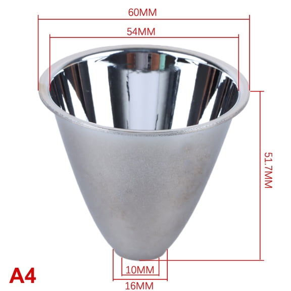 1PC 41mm 46 50 60mm Aluminum LED Flashlight Reflector Condenser Cup reflect cap For 10W 5W 3W DIY T C8 COB LED