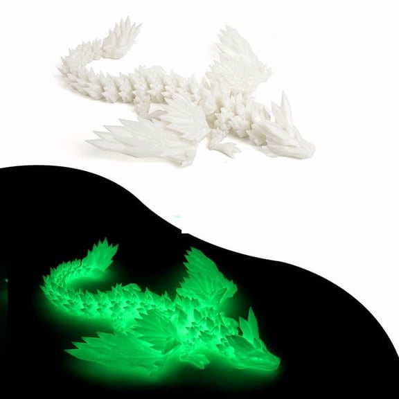 1PC 45cm Luminous version 3D Printed Crystal Dragon Multi-Jointed Articulated Winged Figurine Creative Figurine Crystal Dragon