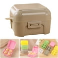 thumbnail image 1 of 1PC 4Grid Egg Storage Box,Deviled with Lid Container,Egg Dispenser Holder Case Refrigerator Crisper Picnic Travel Keeper Portable Egg Carriage for Tray Refrigerator Parts,4.13*4.13*2.76Inch, Brown, 1 of 9