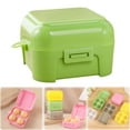 thumbnail image 1 of 1PC 4Grid Egg Storage Box,Deviled with Lid Container,Egg Dispenser Holder Case Refrigerator Crisper Picnic Travel Keeper Portable Egg Carriage for Tray Refrigerator Parts,4.13*4.13*2.76Inch, Green, 1 of 9