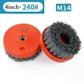 1PC 4Inch Circular Antique Abrasive Brush Stone Granite Polishing Cleaning M14 Drill Rotary Tools Metal Rust Removal Brush (240Grit)