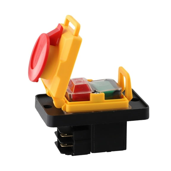 1PC 4Pins Waterproof Pushbutton Switch KJD12 16A 250V Stop Magnetic Pushbotton Switch For Industrial Machine Power Tool Access