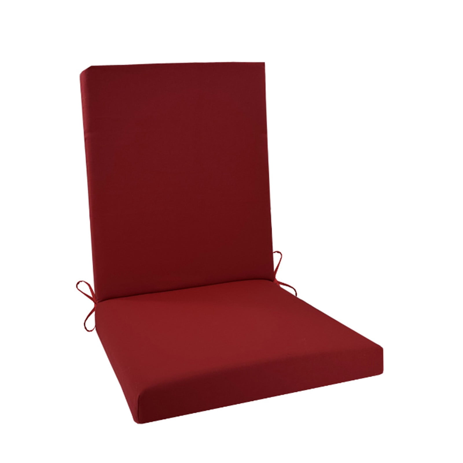 1PC 5×107×5cm/18×42×2in Outdoor Dining Chair Cushion - Fade-Resistant Patio Cushion for Metal/Wicker Chairs (Secure Ties)- Red