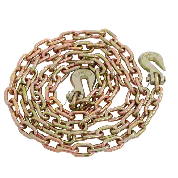 1PC 5/16" 10.3ft Binder Chain G80 Tie Down Tow Chain with Hooks 4900 lbs
