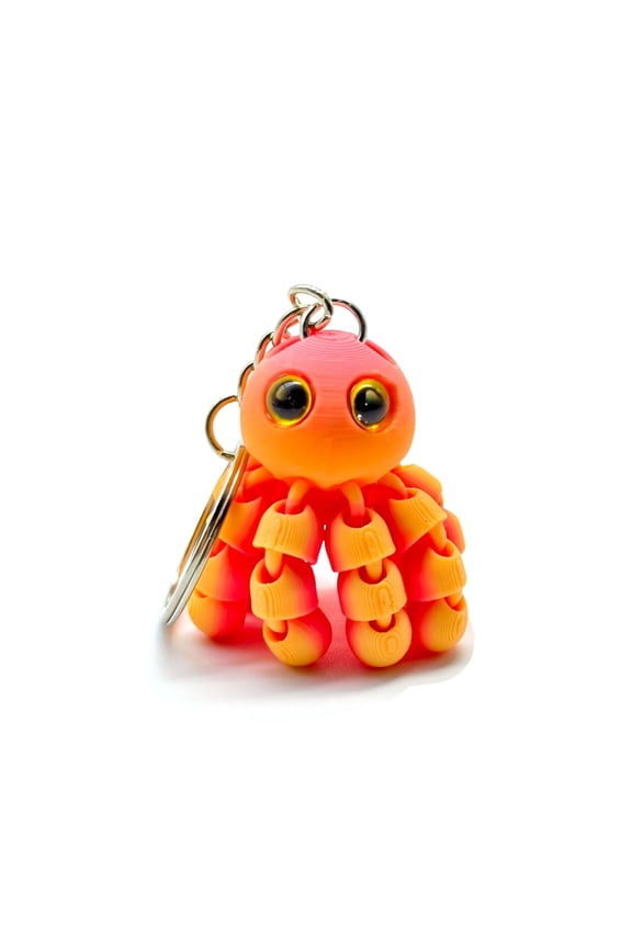 1PC 5.7CM 3D Printed Cute Octopus Keychain Octopus Key Ring Animal Model Ornament Bag Hanging Accessory