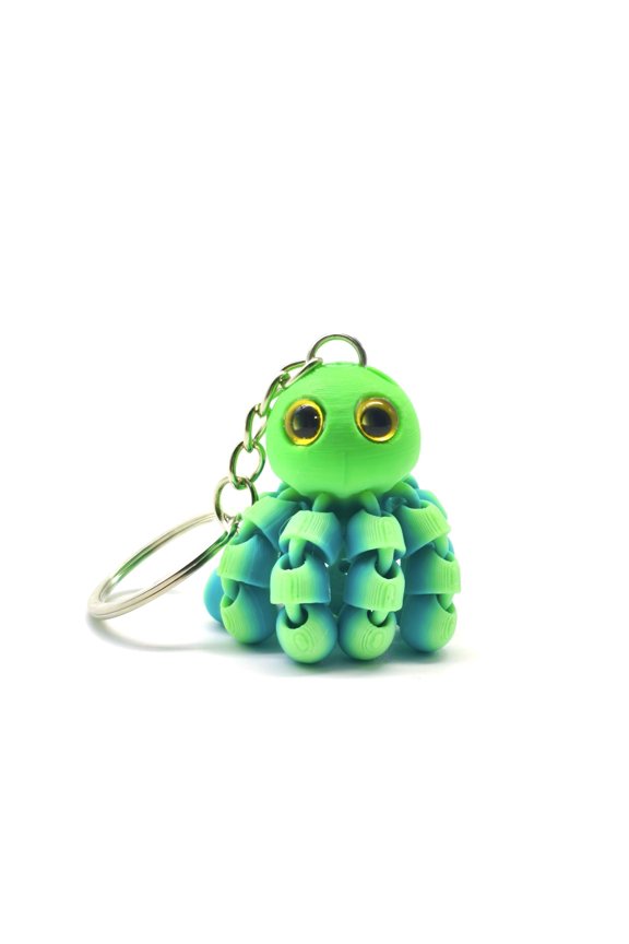 1PC 5.7CM 3D Printed Cute Octopus Keychain Octopus Key Ring Animal Model Ornament Bag Hanging Accessory
