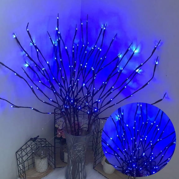 1PC 5 Branch Lights LED Branches Decorative Light Battery Powered DIY Tree Willow Branches Lamp for Home Holiday Party Decor Blue - 20LEDs