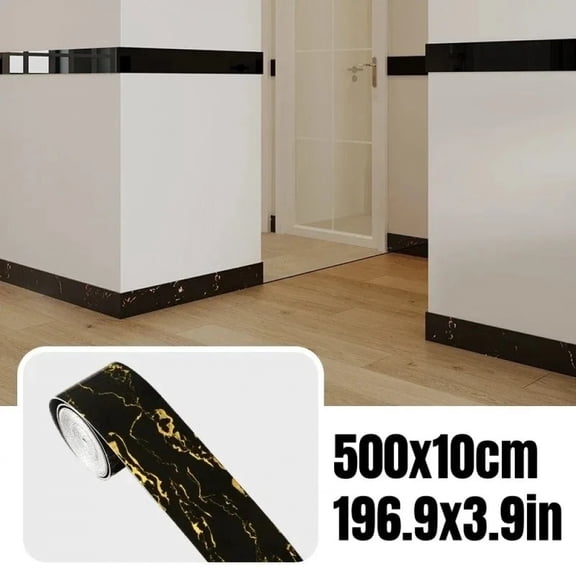 1PC 5mx10cm Self Adhesive Skirting Board Thickening Flexible Foam Wall Stickers Waistline Tape with Aluminum Foil Bottom