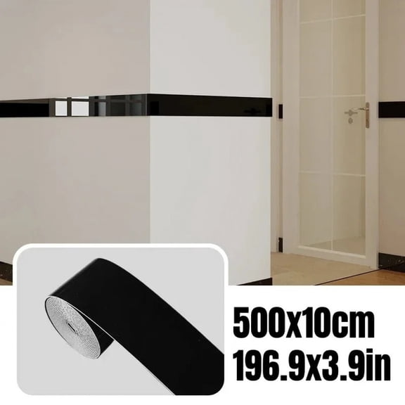 1PC 5mx10cm Self Adhesive Skirting Board Thickening Flexible Foam Wall Stickers Waistline Tape with Aluminum Foil Bottom